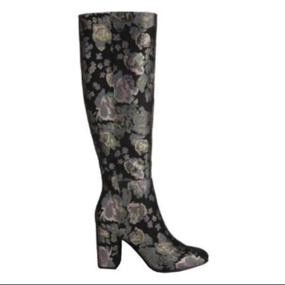 Kenneth Cole Reaction 9 Time To Step knee boots Dark Fairy Witchy Floral